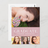 Zeitloser Grid EDITABLE FARBE Abschluss Postkarte (Vorne/Hinten)