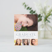 Zeitloser Grid EDITABLE FARBE Abschluss Postkarte (Stehend Vorderseite)