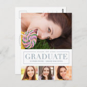 Zeitloser Grid EDITABLE FARBE Abschluss Postkarte (Vorne/Hinten)