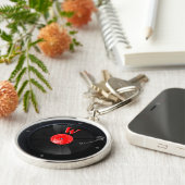 Zeitloser Groove: Personalisierte Retro-Turntable Schlüsselanhänger (Seite)