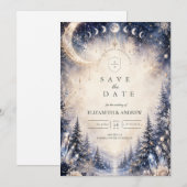 Zeitloser himmlischer Winterhochzeit Save The Date (Vorne/Hinten)