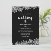 Zeitloser Hochzeits-Spitze-Blick Einladung (Stehend Vorderseite)