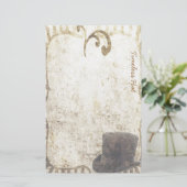 Zeitloser Hut - Steampunk Briefpapier (Stehend Vorderseite)