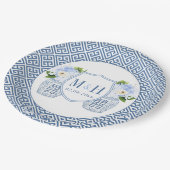 Zeitloser Ingwertopf-Monogramm-Hochzeitsdusche-Par Pappteller (Schrägansicht)