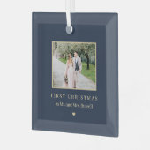 Zeitloser Keepake Editable Color Foto Ornament (Vorderseite links)