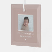 Zeitloser Keepake Editable Color Foto Ornament Aus Glas (Vorderseite links)