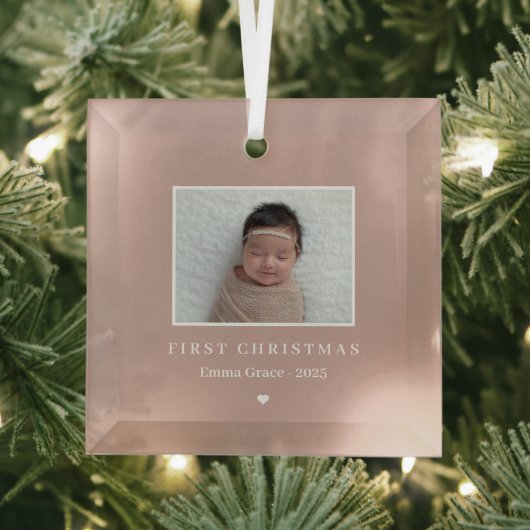 Zeitloser Keepake Editable Color Foto Ornament Aus Glas (Insitu)