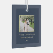 Zeitloser Keepake Editable Color Foto Ornament Aus Glas (Vorderseite Rechts)