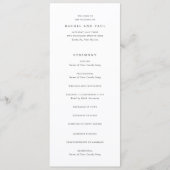 Zeitloser Klassiker Formale Hochzeit Programm (Vorderseite)