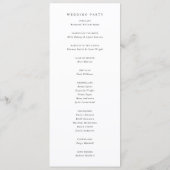 Zeitloser Klassiker Formale Hochzeit Programm (Rückseite)