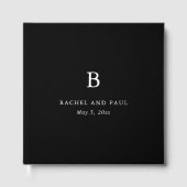 Zeitloser Klassiker Formale Monogramm-Hochzeit Gästebuch (Vorderseite)