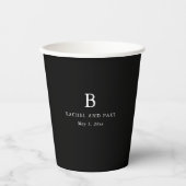 Zeitloser Klassiker Formale Monogramm-Hochzeit Pappbecher (Vorderseite)