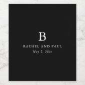 Zeitloser Klassiker Formale Monogramm-Hochzeit Weinetikett (Einzelnes Label)
