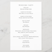 Zeitloser Klassiker Formales Hochzeitsprogramm (Hinten)