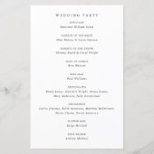 Zeitloser Klassiker Formales Hochzeitsprogramm (Rückseite)