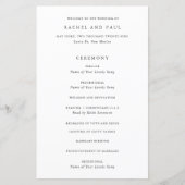 Zeitloser Klassiker Formales Hochzeitsprogramm (Vorderseite)