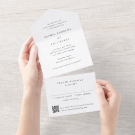 Zeitloser Klassiker Formeller QR-Code-Hochzeit All In One Einladung