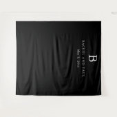 Zeitloser klassischer formaler Monogramm-Hochzeits Wandteppich (Vorderseite (Horizontal))
