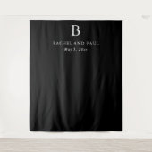 Zeitloser klassischer formaler Monogramm-Hochzeits Wandteppich (Vorderseite)