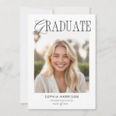 Zeitloser Klassischer Typografie-Foto-Abschluss Einladung (Vorderseite)