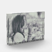 Zeitloser Löwenmoment - Schwarz & Weiß Fotoblock (Links)