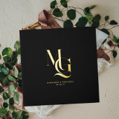 Zeitloser Luxus | Minimale Monogramm-Hochzeit Gästebuch