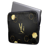 Zeitloser Luxus | Minimaler Monogramm-Laptop-Sieb Laptopschutzhülle (Vorderseite Links)