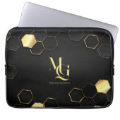 Zeitloser Luxus | Minimaler Monogramm-Laptop-Sieb Laptopschutzhülle (Vorderseite)