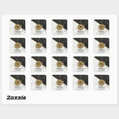 Zeitloser Marmor Mit Monogramm Quadratischer Aufkleber (Blatt)