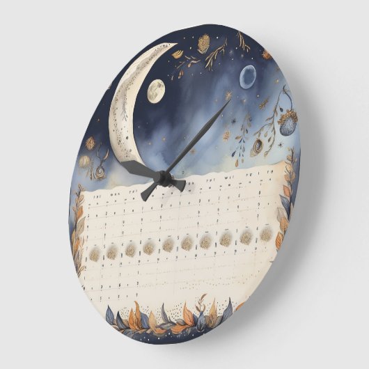 Zeitloser Mondphasen-Atlas - Retro-Astronomie-Kale Große Wanduhr (Winkel)
