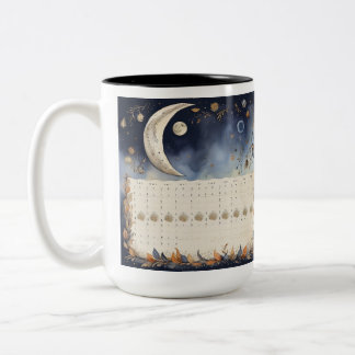 Zeitloser Mondphasen-Atlas - Retro-Astronomie-Kale Zweifarbige Tasse