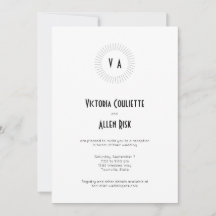 Zeitloser monogramm Circle Minimalistischer Empfan