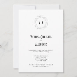 Zeitloser monogramm Circle Minimalistischer Empfan Einladung