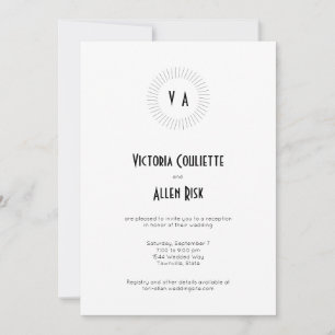 Zeitloser Monogramm-Kreis Minimalistischer Empfang Einladung