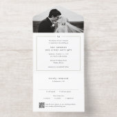 Zeitloser Monogramm-QR-Code Moderne Hochzeit All-in-One-Einladung (Innenseite)