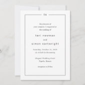 Zeitloser Monogramm-QR-Code Moderne Hochzeit Einladung (Vorderseite)