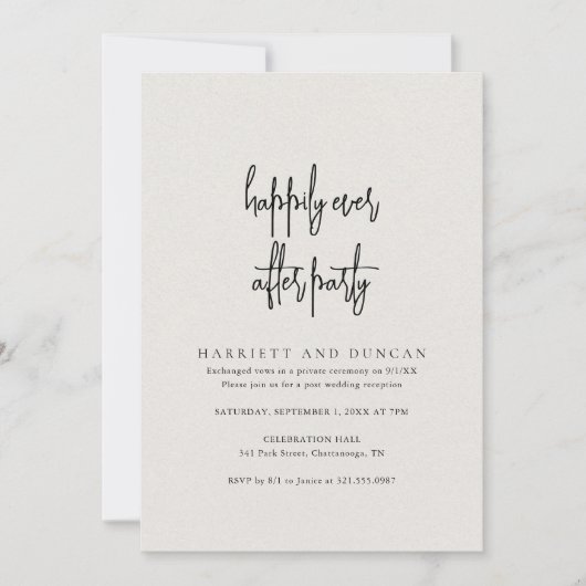 Zeitloser neutraler Beige Eleganter Hochzeitsstift Einladung (Vorderseite)