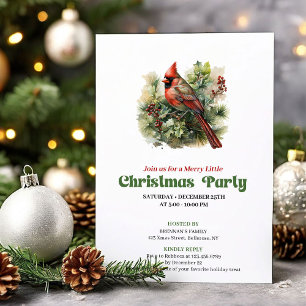 Zeitloser Retro-Weihnachts-Rotkardinal-Party-Einla Einladung