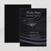 Zeitloser RSVP für Schwarz, Grau und Weiß Karte (Vorne/Hinten)