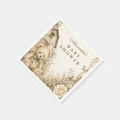 Zeitloser Rustikaler Teddybär Baby Shower Serviette (Ecke)