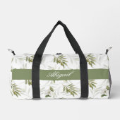 Zeitloser Salbei-Oliv-Wasserfarb-Chic-Name Duffle Bag (Vorderseite)