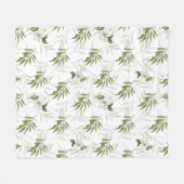 Zeitloser Salbei-Oliv-Wasserfarben-Chic Fleecedecke (Vorderseite (Horizontal))