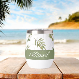 Zeitloser Salbei-Oliv-Wasserfarben-Chic-Name