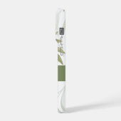 Zeitloser Salbei-Oliv-Wasserfarben-Chic-Name iPhone Hülle (Linke Seite)