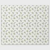 Zeitloser Salbei Oliven Wasserfarbe Chic Geschenkpapier (Flach)