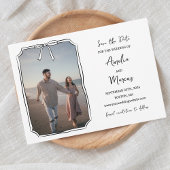 Zeitloser Schwarz-Weiß-Minimalistischer Handgezeic Save The Date