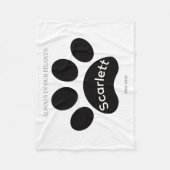 Zeitloser Schwarz-Weiß-Pfotenabdruck-Tribut Fleecedecke (Vorderseite)