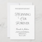 Zeitloser Schwarzer und Weißer Hochzeit im Stil de Einladung (Vorderseite)