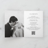 Zeitloser schwarzer und weißer QR-Code Moderne Hoc Einladung (Innenseite)