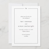 Zeitloser schwarzer und weißer QR-Code Moderne Hoc Save The Date (Vorderseite)